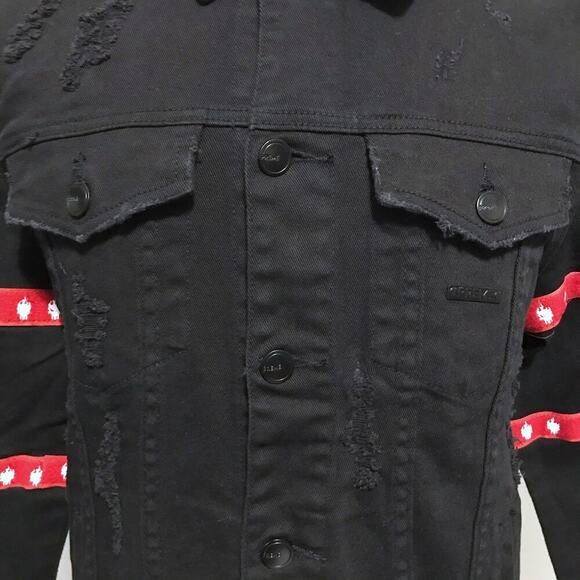 Preme NWOT Black Wash Jean Jacket Men M - Picture 3 of 16
